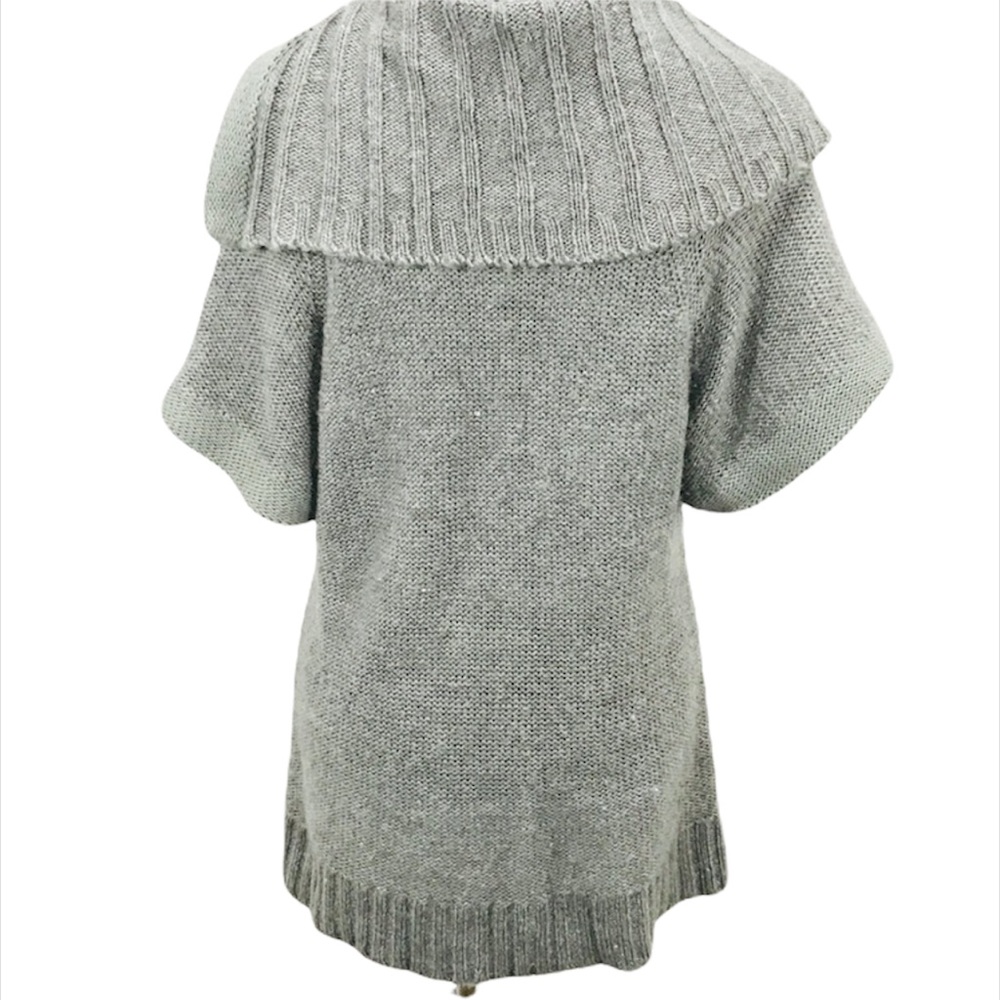 Allison Brittany Cowl Neck Sweater, Gray, Large - Picture 2 of 7